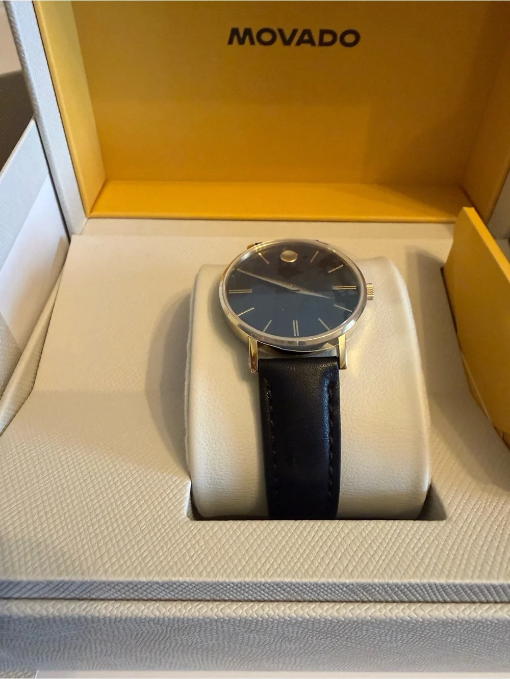 Movado Corporate Classic Gold & Black Watch – New w/ Box & Tags – Swiss